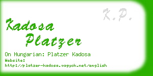kadosa platzer business card